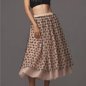 Maeve all over box Tulle Midi Skirt